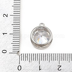 Brass Pave Clear Cubic Zirconia Charms&nbsp;CU-CBAD306-24C-P