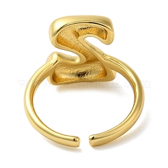 Initials Brass Open Cuff Ring for Women&nbsp;RJEW-N046-02Z-G