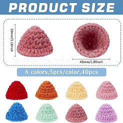 40Pcs 8 Colors Handmade Polyester Woven Wool Yarn Doll Hat&nbsp;AJEW-FG0004-46