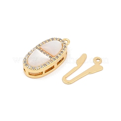 Brass Micro Pave Clear Cubic Zirconia Box Clasps&nbsp;LS-KK-U051-01G-04