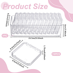 12Pcs Square Transparent Acrylic Stone Beaded Bracelet Storage Boxes with 1Pc Rectangle Transparent Acrylic Bracelet Storage Boxes without Lid&nbsp;CON-UN0001-07