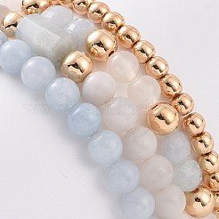 4Pcs 4 Style Natural & Synthetic Mixed Gemstone Beaded Stretch Bracelets Set&nbsp;BJEW-JB09115