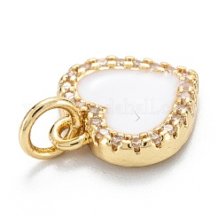 Brass Micro Pave Clear Cubic Zirconia Pendants&nbsp;ZIRC-M115-43G-B