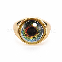Brass Glass Cuff Rings&nbsp;RJEW-S045-126-NR