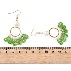Glass Braided Beads Dangle Earrings&nbsp;EJEW-MZ00747