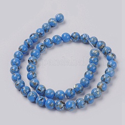 Sea Shell and Synthetic Turquoise Assembled Beads Strands&nbsp;G-G758-03-6mm