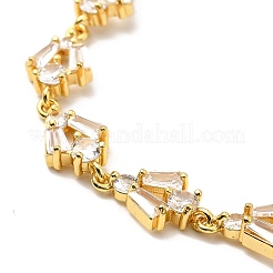 Clear Cubic Zirconia Angel Link Chain Bracelet&nbsp;BJEW-A132-06G