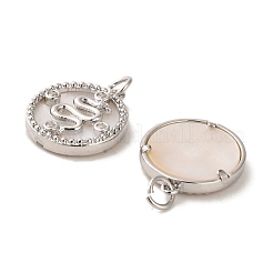 Brass Micro Pave Cubic Zirconia Pendants&nbsp;KK-P260-23P