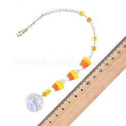 Halloween Handmade Lampwork Candy Corn Bead Suncatcher&nbsp;HJEW-JM05020