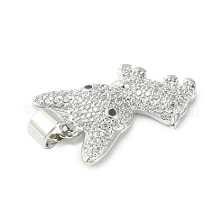 Brass Micro Pave Cubic Zirconia Pendants&nbsp;ZIRC-F138-03P