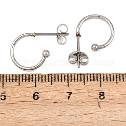 C-Shaped 304 Stainless Steel Stud Earrings&nbsp;EJEW-Z154-01P-01