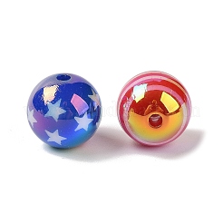 10Pcs UV Plating Colours Acrylic Beads&nbsp;OACR-S146-01F