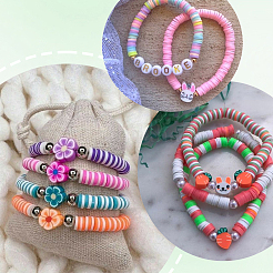 300Pcs 6 Styles  Handmade Polymer Clay Bead&nbsp;FIND-SP0003-05