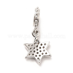 Rack Plating Brass Micro Pave Cubic Zirconia European Dangle Charms&nbsp;KK-K270-11P