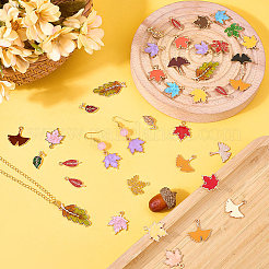 100Pcs 21 Styles Thanksgiving Day Theme Alloy Enamel Pendants&nbsp;ENAM-SC0006-90
