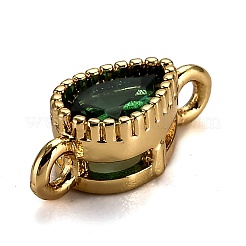 Real 18K Gold Plated Brass Micro Pave Cubic Zirconia Links Connectors&nbsp;ZIRC-L100-007G