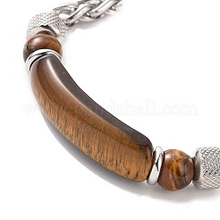Natural Gemstone Curved Tube Bead Bracelets&nbsp;BJEW-F441-02