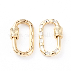 Brass Micro Pave Cubic Zirconia Screw Carabiner Lock Charms&nbsp;X-ZIRC-L093-58A-G