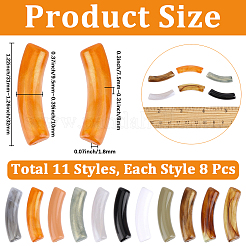 88Pcs 11 Colors Opaque Acrylic Beads&nbsp;MACR-PA0001-89