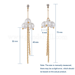 Eco-Friendly Glass Pearl Dangle Stud Earrings&nbsp;EJEW-JE03813