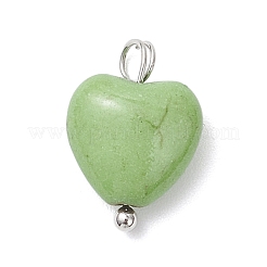 Dyed Synthetic Turquoise Heart Charms&nbsp;PALLOY-JF04356-02