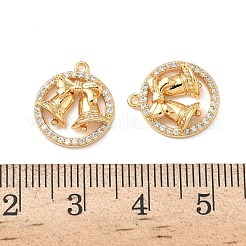 Brass Micro Pave Clear Cubic Zirconia Charms&nbsp;KK-B160-01G