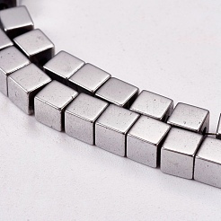 Electroplate Non-magnetic Synthetic Hematite Beads Strands&nbsp;X-G-J170A-4x4mm-01