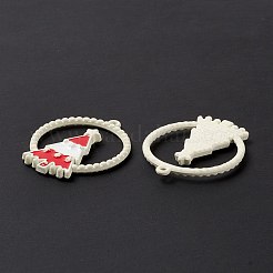 Christmas Theme Spray Painted Alloy Enamel Pendants&nbsp;FIND-E022-02