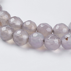 Natural Grey Agate Beads Strands&nbsp;G-G580-6mm-08
