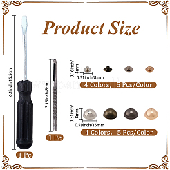 20 Bags 4 Colors Alloy Studs Rivets&nbsp;FIND-CL0002-03