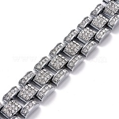 Men's Crystal Rhinestone Solid Link Chain Bracelet&nbsp;BJEW-I297-02P