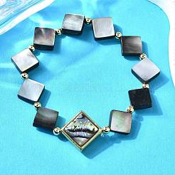 Abalone Shell Beads Stretch Bracelets&nbsp;BJEW-D315-03G