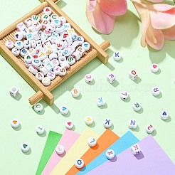 500Pcs 5 Styles Opaque White Acrylic Beads&nbsp;MACR-YW0002-43