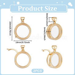 2Pcs dRack Plating Brass Locket Pendants&nbsp;KK-UN0005-45