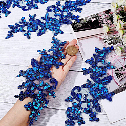 2Pairs Leaves Polyester Embroidery Ornaments Accessories&nbsp;DIY-GF0014-46B