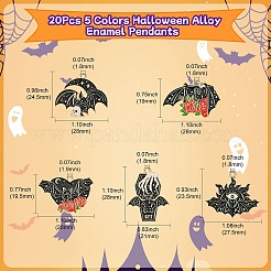 20Pcs 5 Colors Halloween Alloy Enamel Pendants&nbsp;FIND-CJ0002-72