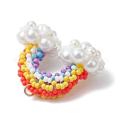 Handmade Glass Seed Beaded Rainbow Pendants&nbsp;PALLOY-MZ00502