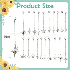 20Pcs Star Alloy Pendant Decorations&nbsp;HJEW-CJ00101
