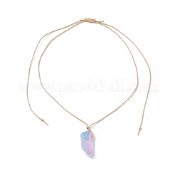 Natural Quartz Crystal Nugget Pendant Necklace&nbsp;NJEW-JN03940