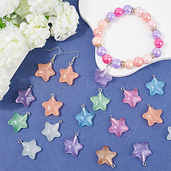 42Pcs 7 Colors Luminous Transparent Resin Pendants&nbsp;RESI-SP0001-38
