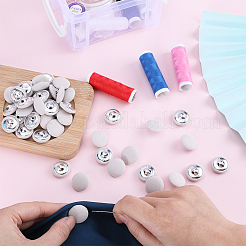 50Pcs 1-Hole Cloth Buttons&nbsp;DIY-GF0008-50A