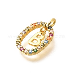 Brass Micro Pave Cubic Zirconia Pendants&nbsp;ZIRC-P123-01G-B02
