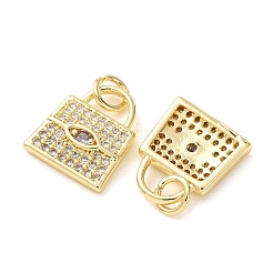 Brass Micro Pave Clear Cubic Zirconia Charms&nbsp;CU-E003-07G