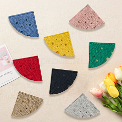 16Pcs 8 Colors PU Leather Fan Bookmarks&nbsp;AJEW-CL0001-23