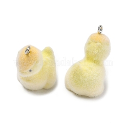 Flocking Opaque Resin Pendants&nbsp;RESI-F064-A12