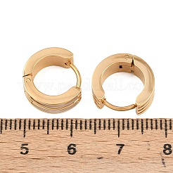 Stripe 304 Stainless Steel Shell Hoop Earrings for Women&nbsp;EJEW-L307-11G