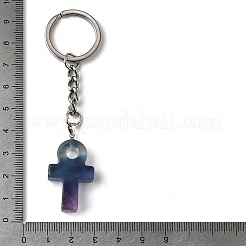 Mixed Natural & Synthesis Gemstone with Iron Keychains&nbsp;KEYC-Q002-01P