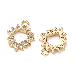 Brass Micro Pave Clear Cubic Zirconia Charms&nbsp;KK-D261-10G