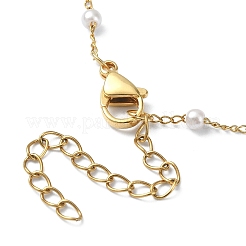 Glass Pearl Beaded Chain Bracelet&nbsp;X-BJEW-JB09432