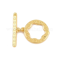 Flat Round Brass Toggle Clasps&nbsp;KK-G548-36